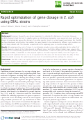 Cover page: Rapid optimization of gene dosage in E. coli using DIAL strains