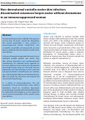 Cover page: Non-dermatomal varicella-zoster skin infection: disseminated cutaneous herpes zoster without dermatome in an immunosuppressed woman