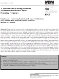 Cover page: A Procedure for Eliciting Women’s Preferences for Breast Cancer Screening Frequency