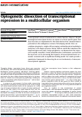 Cover page: Optogenetic dissection of transcriptional repression in a multicellular organism.