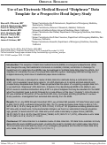 Cover page: Use of an Electronic Medical Record “Dotphrase” Data Template for a Prospective Head Injury Study