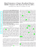 Cover page: Blind Estimation of Sparse Broadband Massive MIMO Channels With Ideal and One-bit ADCs