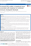 Cover page: Increased FDG avidity in lymphoid tissue associated with response to combined immune checkpoint blockade