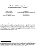 Cover page: The Price of Political Opposition: Evidence from Venezuela's Maisanta