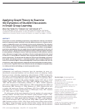 Cover page: Applying Graph Theory to Examine the Dynamics of Student Discussions in Small-Group Learning