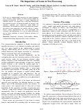 Cover page: The Importance of Nouns in Text Processing