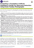 Cover page of Evaluating a Foundation Artificial Intelligence Model for Glaucoma Detection Using Color Fundus Photographs