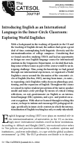 Cover page: Introducing English as an International Language in the Inner-Circle Classroom: Exploring World Englishes