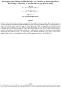 Cover page: Investigating the Influence of Disfluencies and Gestures in Assessing Others' Knowledge: A Feelings of Another's Knowing (FOAK) Study