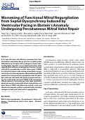 Cover page: Worsening of Functional Mitral Regurgitation from Septal Dyssynchrony Induced by Ventricular Pacing in Ebstein's Anomaly Undergoing Percutaneous Mitral Valve Repair