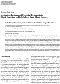 Cover page: Motivating Factors and Potential Deterrents to Blood Donation in High School Aged Blood Donors