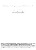 Cover page: Cultural Mechanisms in Neighborhood Effects Research in the United States.