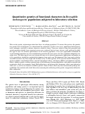 Cover page: Quantitative genetics of functional characters in Drosophila melanogaster populations subjected to laboratory selection