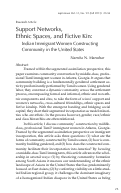 Cover page: Support Networks, Ethnic Spaces, and Fictive Kin: Indian Immigrant Women Constructing Community in the United States