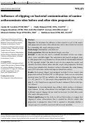 Cover page: Influence of clipping on bacterial contamination of canine arthrocentesis sites before and after skin preparation