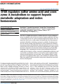 Cover page: TFEB regulates sulfur amino acid and coenzyme A metabolism to support hepatic metabolic adaptation and redox homeostasis