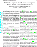 Cover page: Distributed Optimal Beamformers for Cognitive Radios Robust to Channel Uncertainties