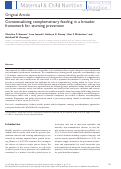 Cover page: Complementary feeding in stunting prevention