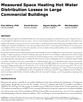 Cover page: Measured Space Heating Hot Water Distribution Losses in Large Commercial Buildings