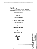 Cover page: Guidelines for the Segregation, Characterization, and Management of Dry Waste at Berkeley Lab