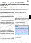 Cover page: A dual role for α-synuclein in facilitation and depression of dopamine release from substantia nigra neurons in vivo