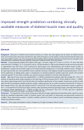 Cover page: Improved strength prediction combining clinically available measures of skeletal muscle mass and quality.