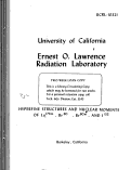 Cover page: HYPERFINE STRUCTURES AND NUCLEAR MOMENTS OF Lu176m, Br80, Br80m , AND Il82