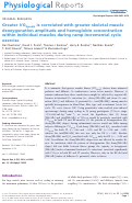 Cover page: Greater V̇O2peak is correlated with greater skeletal muscle deoxygenation amplitude and hemoglobin concentration within individual muscles during ramp‐incremental cycle exercise