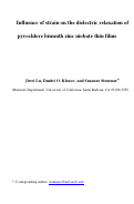Cover page: Influence of strain on the dielectric relaxation of pyrochlore bismuth zinc niobate thin films