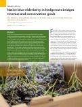 Cover page: Native blue elderberry in hedgerows bridges revenue and conservation goals