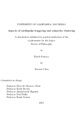 Cover page: Aspects of earthquake triggering and seismicity clustering /