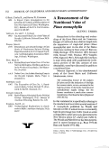 Cover page: A Reassessment of the Nutritional Value of <em>Pinus monophylla</em>