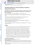 Cover page: Therapeutic evaluation of immunomodulators in reducing surgical wound infection