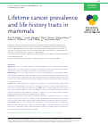 Cover page: Lifetime cancer prevalence and life history traits in mammals.