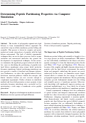 Cover page: Determining Peptide Partitioning Properties via Computer Simulation