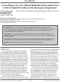 Cover page: A Case Report of a Novel Harm Reduction Intervention Used to Detect Opioid Overdose in the Emergency Department