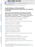 Cover page: Analytic validation of a clinical-grade PTEN immunohistochemistry assay in prostate cancer by comparison with PTEN FISH