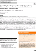 Cover page: Impact of Elagolix on Workplace and Household Productivity Among Women with Moderate to Severe Pain Associated with Endometriosis: A Pooled Analysis of Two Phase III Trials.