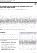 Cover page: An Examination of Cardiac Vagal Control Indices and Cognitive Stress Appraisal in Cigarette Smokers