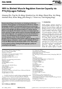 Cover page: IRF4 in Skeletal Muscle Regulates Exercise Capacity via PTG/Glycogen Pathway