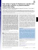 Cover page: Dual actions of group B Streptococcus capsular sialic acid provide resistance to platelet-mediated antimicrobial killing