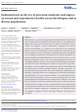 Cover page: Endometriosis in the era of precision medicine and impact on sexual and reproductive health across the lifespan and in diverse populations