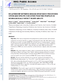 Cover page: Relationship between Insulin-Resistance Processing Speed and Specific Executive Function Profiles in Neurologically Intact Older Adults