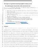 Cover page: The impact of managed aquifer recharge on the fate and transport of pesticides in agricultural soils