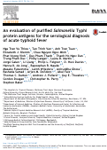 Cover page: An evaluation of purified Salmonella Typhi protein antigens for the serological diagnosis of acute typhoid fever.