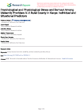 Cover page: Psychological and physiological stress and burnout among maternity providers in a rural county in Kenya: individual and situational predictors