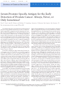 Cover page: Serum Prostate-Specific Antigen for the Early Detection of Prostate Cancer: Always, Never, or Only Sometimes?