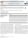 Cover page: Upscaling participatory thermal sensing: Lessons from an interdisciplinary case study at University of California for improving campus efficiency and comfort