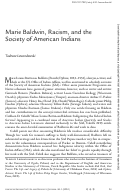 Cover page: Marie Baldwin, Racism, and the Society of American Indians