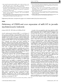 Cover page: Deficiency of CREB and over expression of miR-183 in juvenile myelomonocytic leukemia